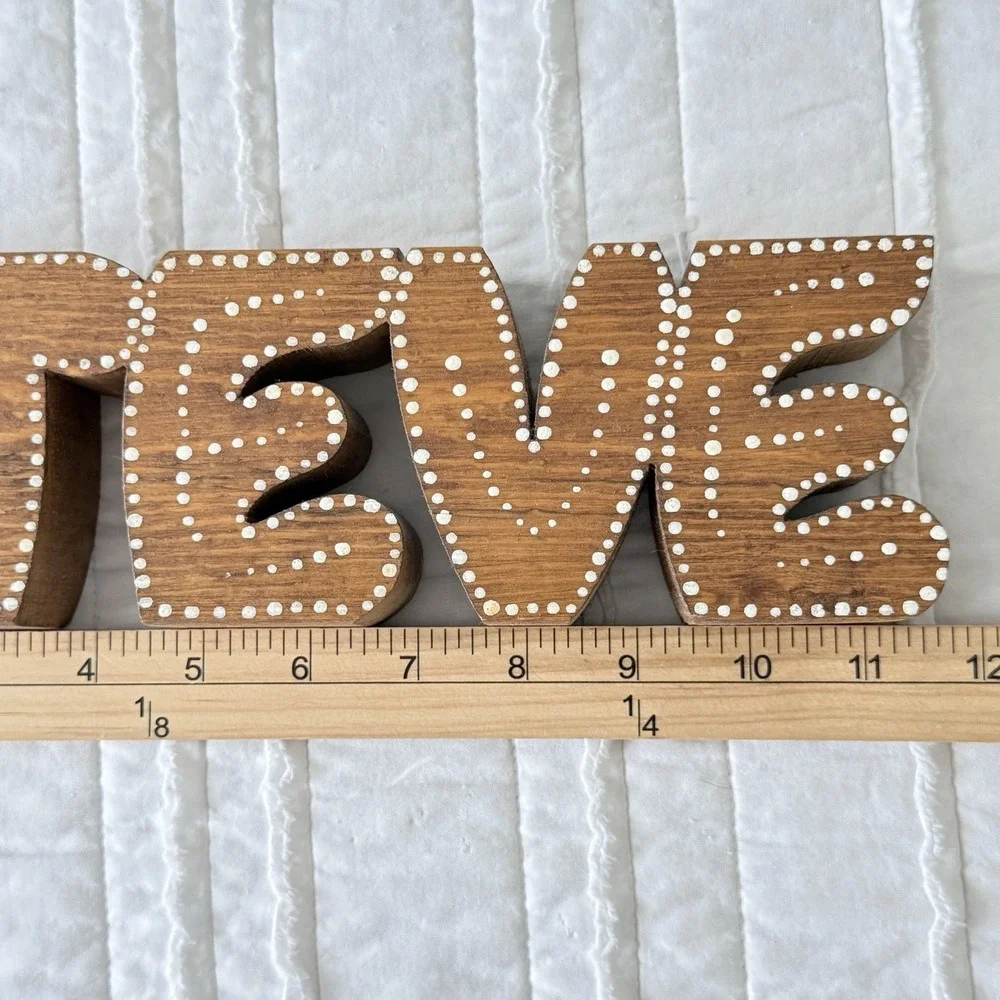 Steve Wooden Desk‎ Name Plate Boho Home Office Decor 70s Toll Painted VTG 3x12